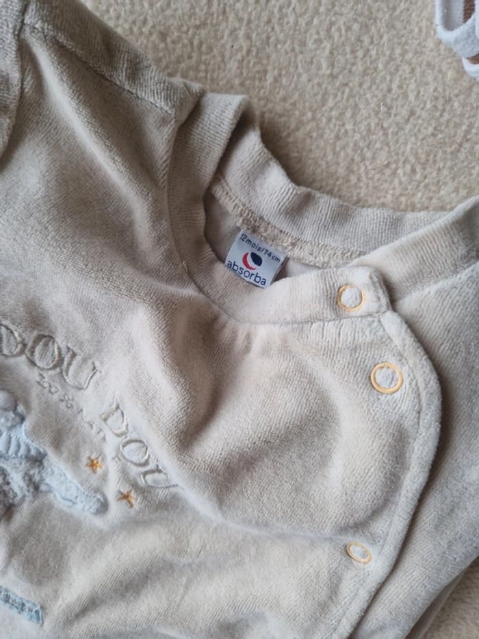 Lot 2 pyjamas 12 mois 1 pièce ouverture avant - photo numéro 7