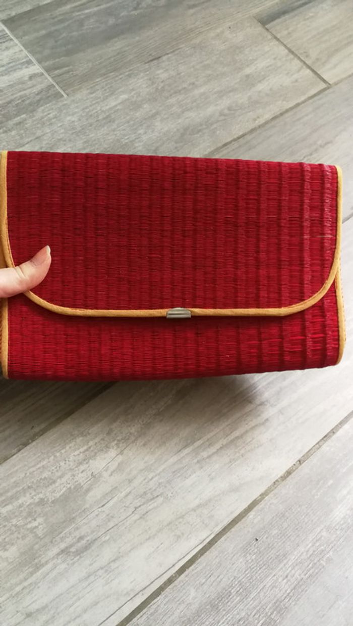 Pochette rouge en paille - photo numéro 6