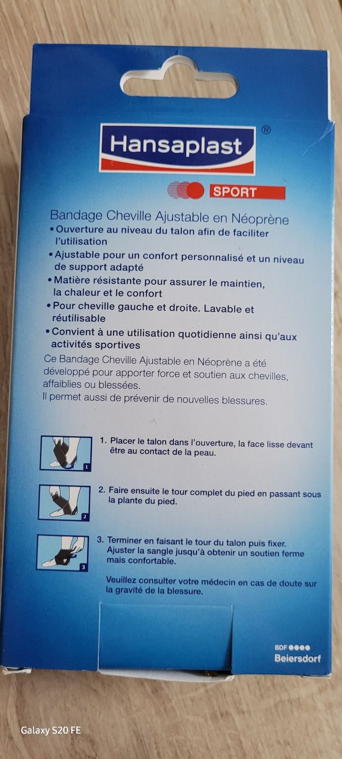 Bandage cheville ajustable en neophrène Hansaplast - photo numéro 2