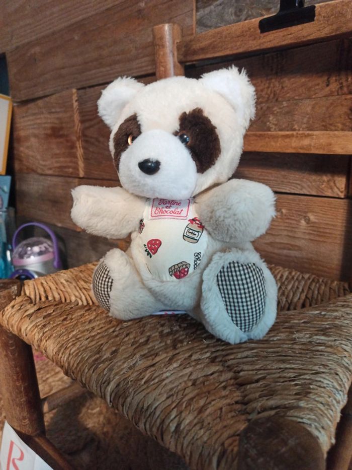 Peluche raton laveur tartine et chocolat tbe - photo numéro 3