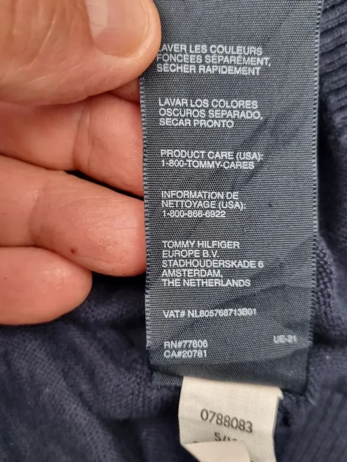 Pull col V Tommy Hilfiger bleu, XL Hommes - photo numéro 8
