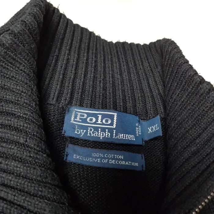 Pull Camionneur half demi zip Ralph Lauren XXL Noir - photo numéro 8
