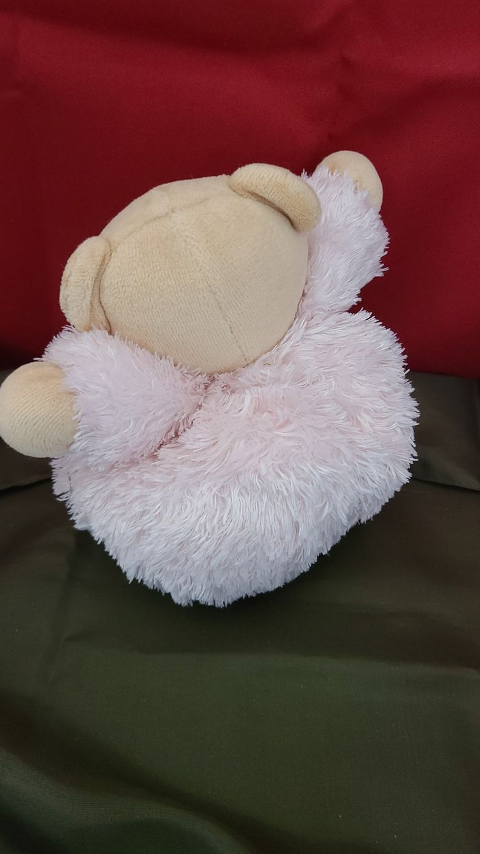 Kaloo doudou ours boule fourrure rose - photo numéro 5
