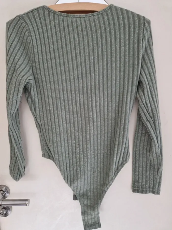Body côtelé moulant vert menthe taille 38 - photo numéro 2