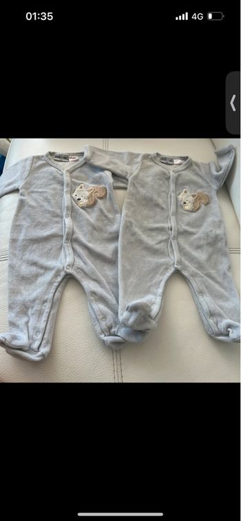 Lot de 2 pyjama identiques jumeaux jumelles prématuré