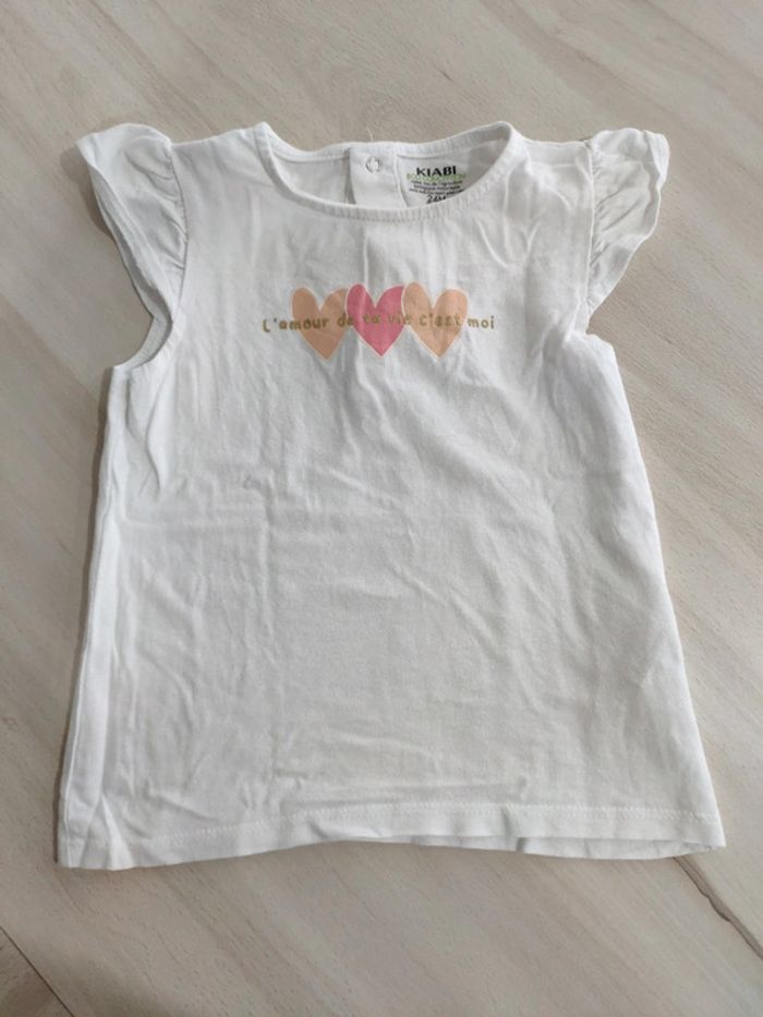 T shirt Kiabi l'amour de ta vie c'est moi coeur 24 mois 2 ans