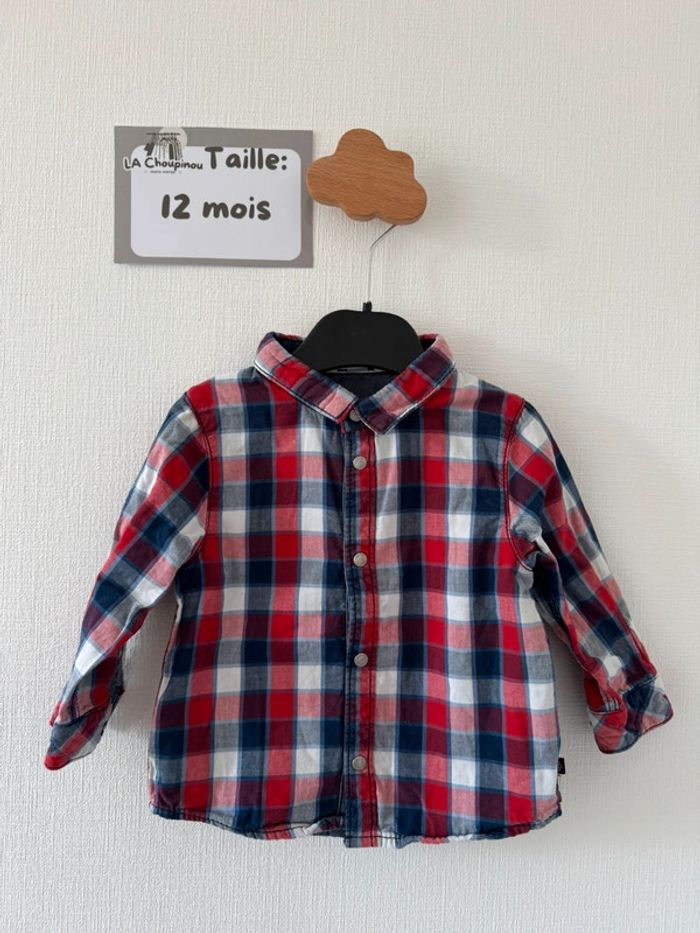 Chemise à carreaux - taille 12 mois 🌼
