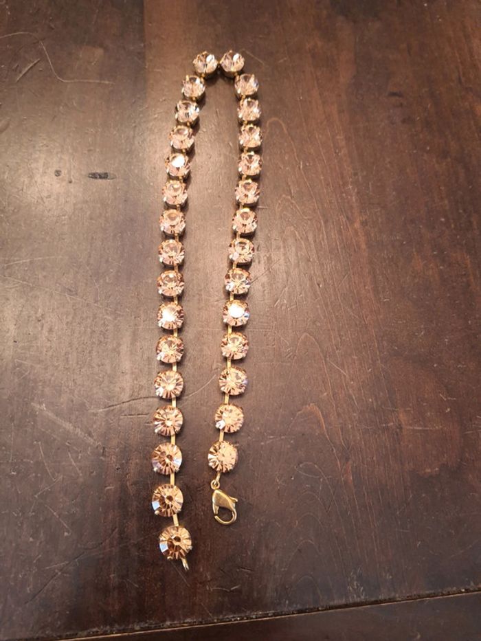Magnifique Collier cristal Swarovski jaune or - photo numéro 7