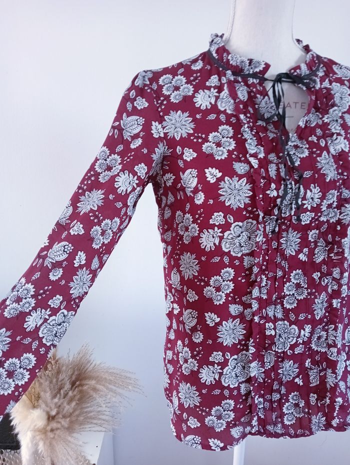 Magnifique blouse violette à fleurs taille 36 - photo numéro 6