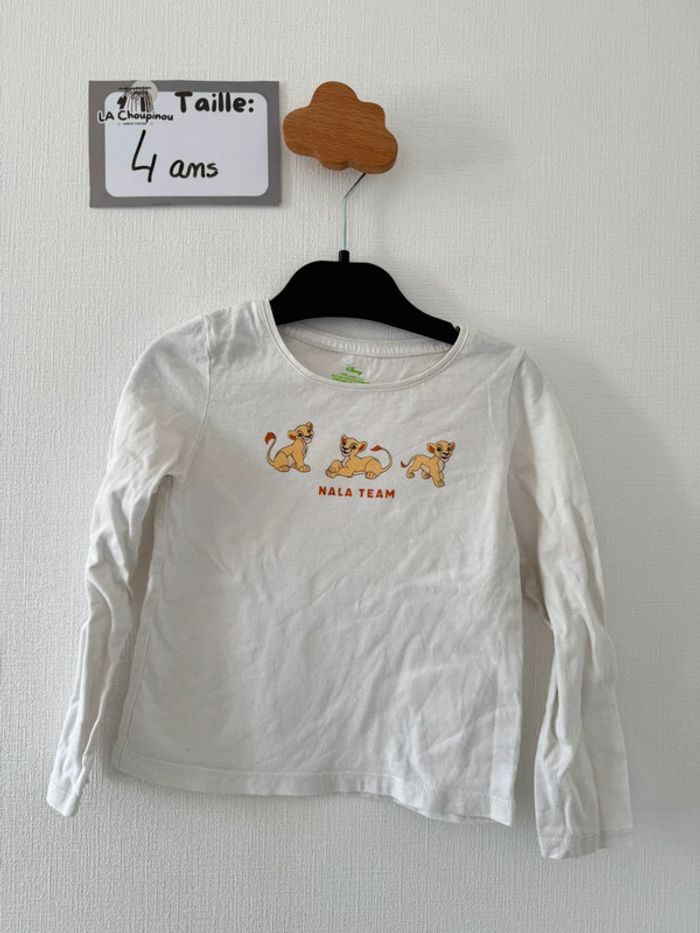 Tee shirt manches longues roi lion - taille4 ans