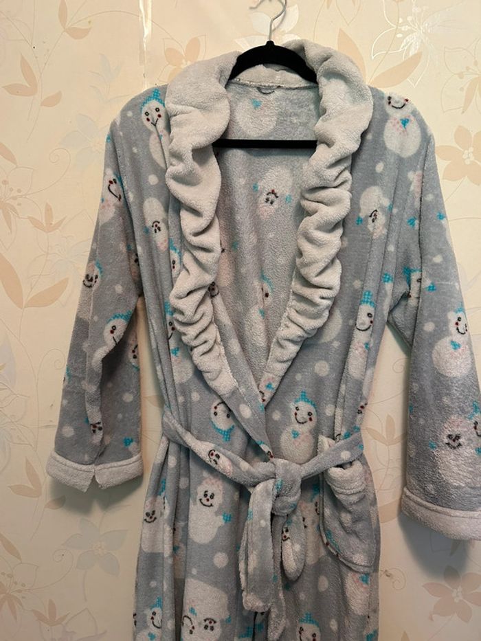 Peignoir gris cocooning taille unique - photo numéro 2