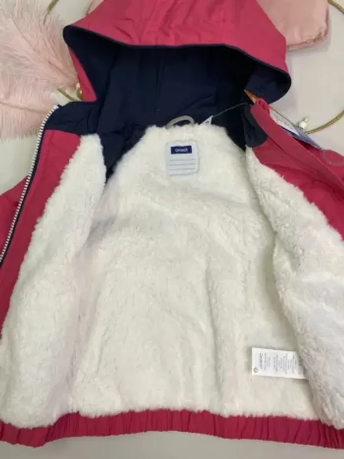 Blouson fille - capuche - rose - neuf - Okaïdi - Taille 4 ans - photo numéro 3
