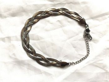 Bracelet Large Double Serpentins Torsadés Bijou Argenté Fantaisie Femmes