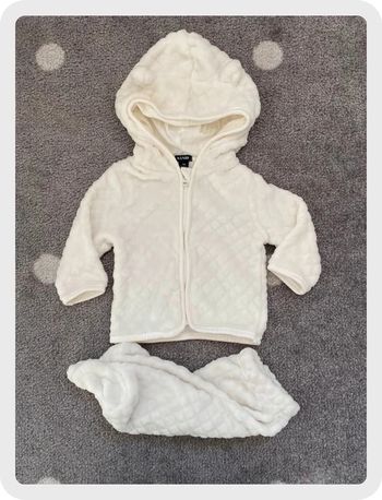 Kiabi Ensemble Velours Blanc Taille 3 mois/62 cm