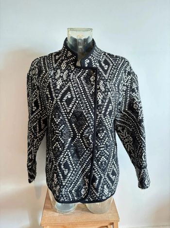 Veste Caroll taille 2 noir et blanc