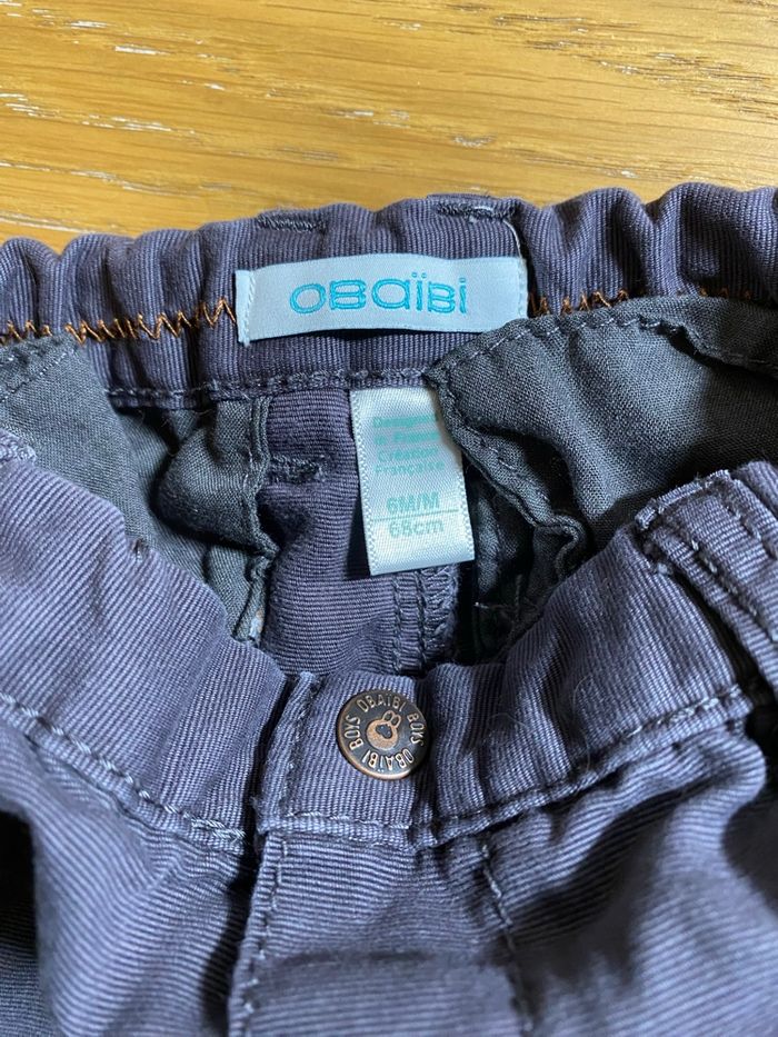 Obaïbi Pantalon gris anthracite Taille 6 mois - photo numéro 2