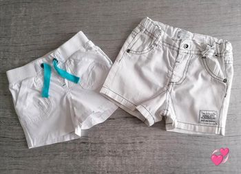 Lot de 2 shorts blancs Kimbaloo 12 mois