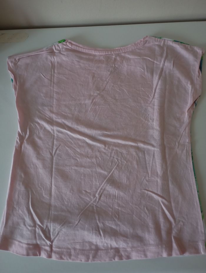 Tee-shirt sans manches, 8 ans,coton rose clair et multicolore. Disney Elsa Reine des neiges. Parfait état - photo numéro 3
