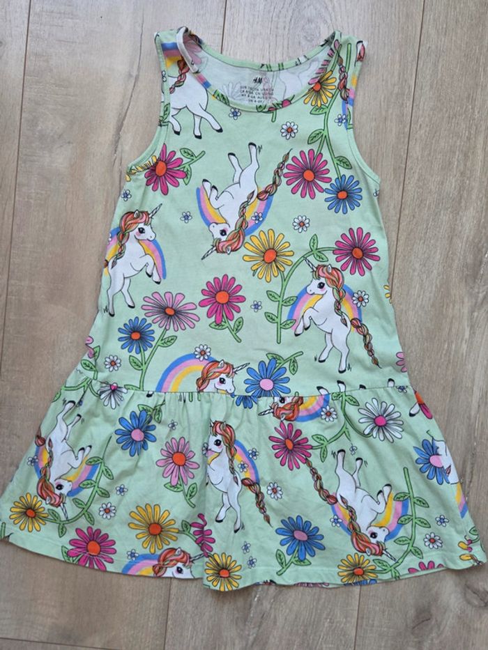 Robe licorne verte 5-6 ans