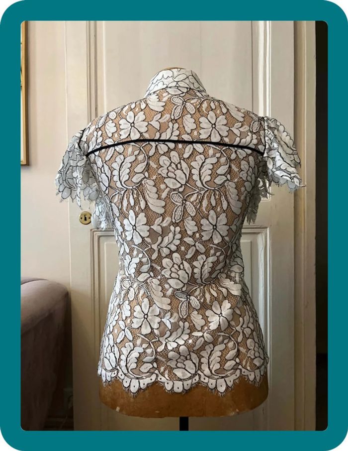 Chemise dentelle Medicis manches courtes à volants 36 - Anne Fontaine - photo numéro 9