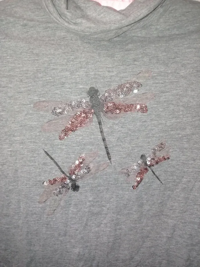 T-shirt manche longue Col roulé gris pour enfants - photo numéro 3