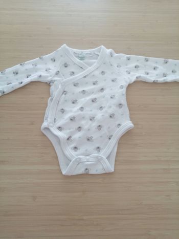 Body manches longues 0 mois. Mes Petits Cailloux. Très bon état.
