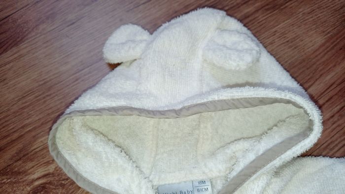 Peignoir éponge, sortie de bain mixte, Kiabi, taille 18 mois - photo numéro 3