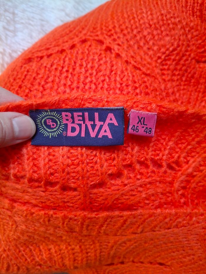 Pull mailles orange flashy neuf XL 46/48 - photo numéro 2