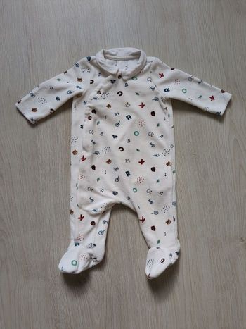 Grenouillère en velours à imprimé fantaisie Sergent Major 3 mois