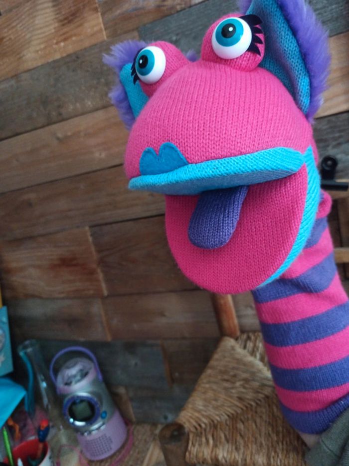 Peluche marionnette the puppet company tbe chaussette kitty - photo numéro 5