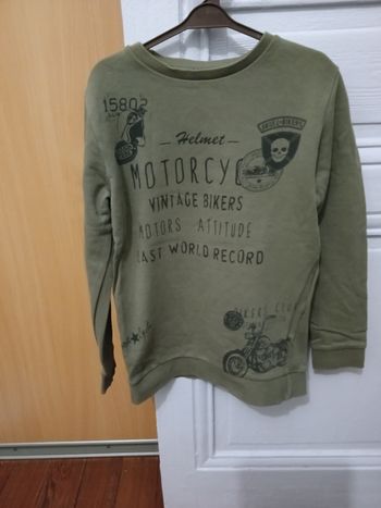 Sweat Kiabi kaki et noir