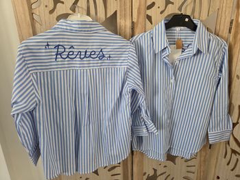 Chemise rayée bleue "Rêves " taille 10 ans