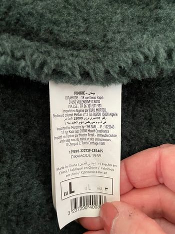 Blouson  en fausse peau retournée vert neuf