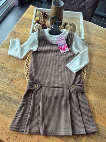 Ensemble Fille Robe Marron et Pull 5 ans