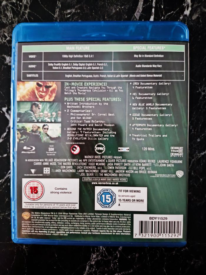 Coffret Matrix Trilogie en Blu-ray (Import UK avec VF) - photo numéro 9