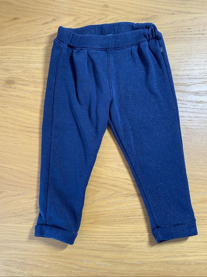 Obaïbi Pantalon legging bleu pailleté Taille 2 ans - photo numéro 2