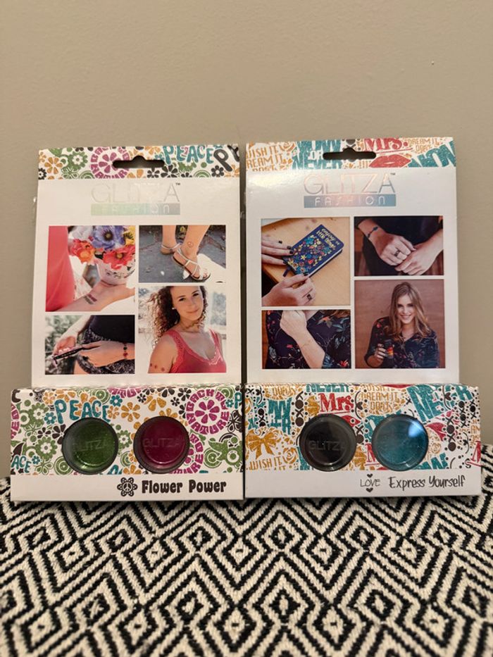 Glitza Fashion - Lot de deux Coffret de tatouages provisoires de haute qualité