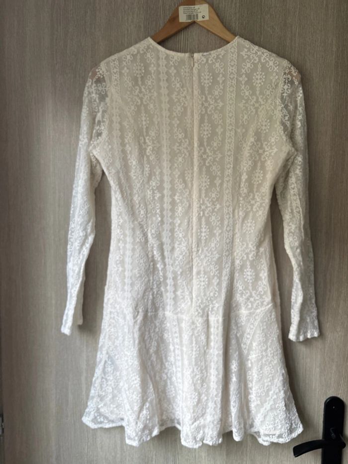🤍 sublime robe en soie écru style bohème effet dentelle  - Ikks - T40 - photo numéro 6