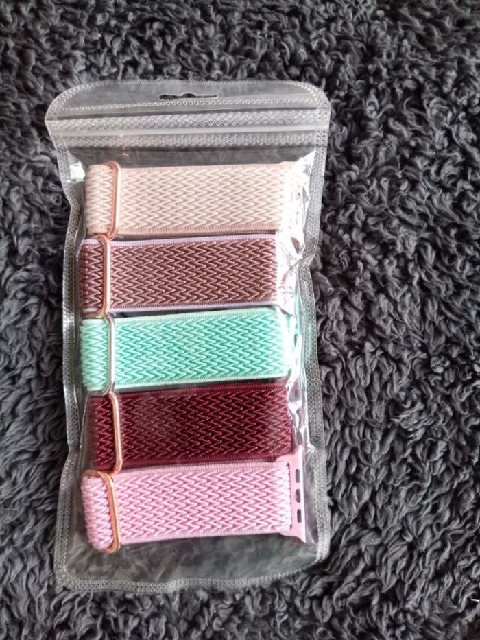 Lot de 5 bracelets compatible montre connectée 42mm - 44mm - 45mm - 49mm • Neuf