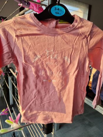 Tee shirt manche longue vieux rose 18 mois