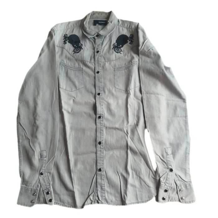 Chemise femme grise broderie | The Kooples | S Fitted - photo numéro 2