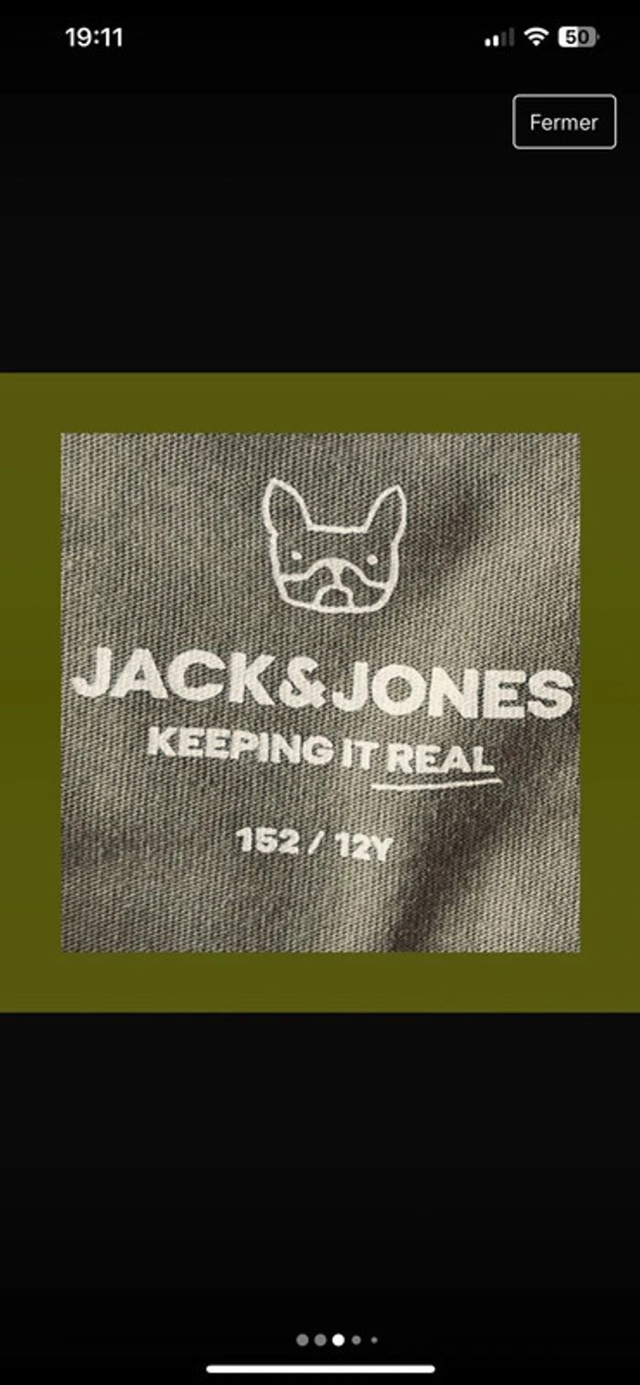 Tshirt manches longues kaki Jack&Jones 12 ans - photo numéro 3