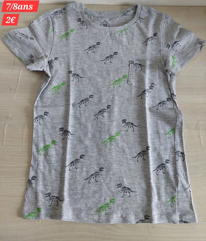 T-shirt gris clair garçon 7/8ans - photo numéro 2