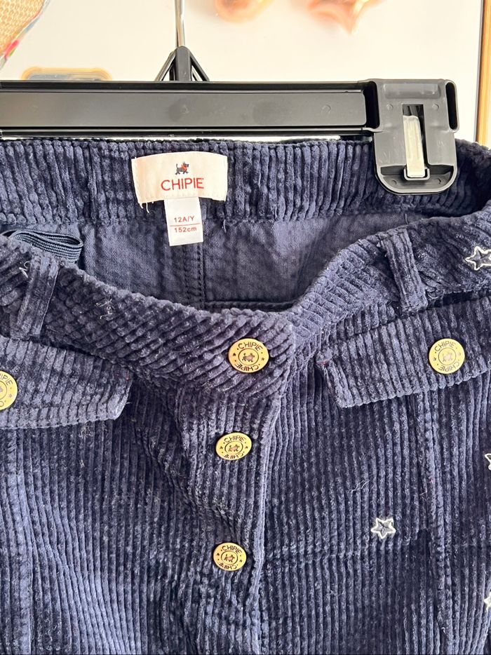 Taille 12 ans jupe okaidi en velours marine - photo numéro 3