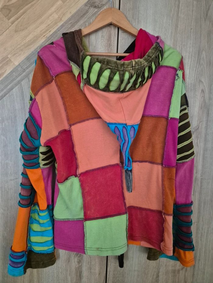 Veste patchwork colorée style népalais – Taille L/XL - photo numéro 2