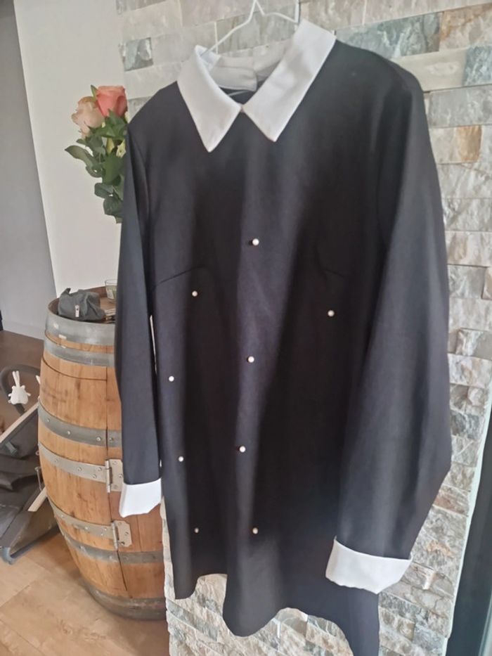 Robe grossesse avec col chemise et perles - photo numéro 4