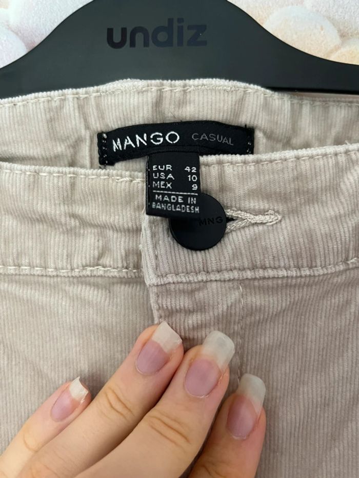 Pantalon en velour côtelé, beige, mango, 42 - photo numéro 9