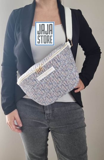 Sac banane liberty imprimé fleurs bleues