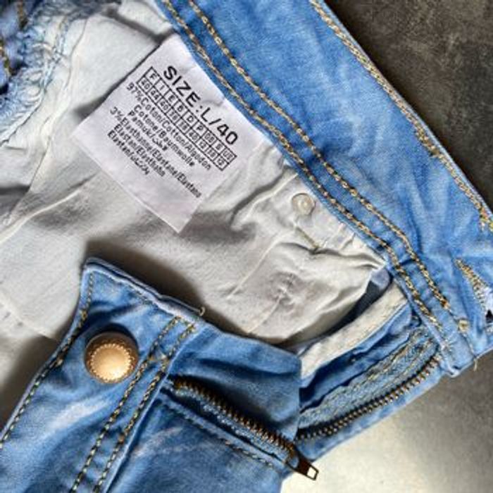 Short en jeans stretch dentelle blanche sous les poches 40 - photo numéro 8