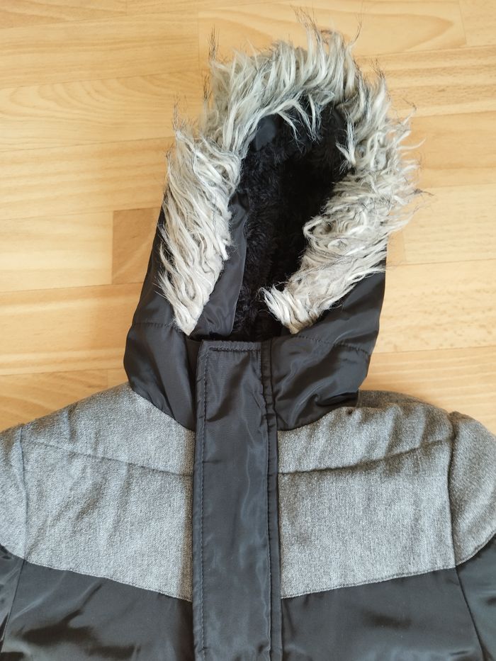 Manteau chaud type doudoune  pour hiver garçon 4 ans noir gris - photo numéro 2